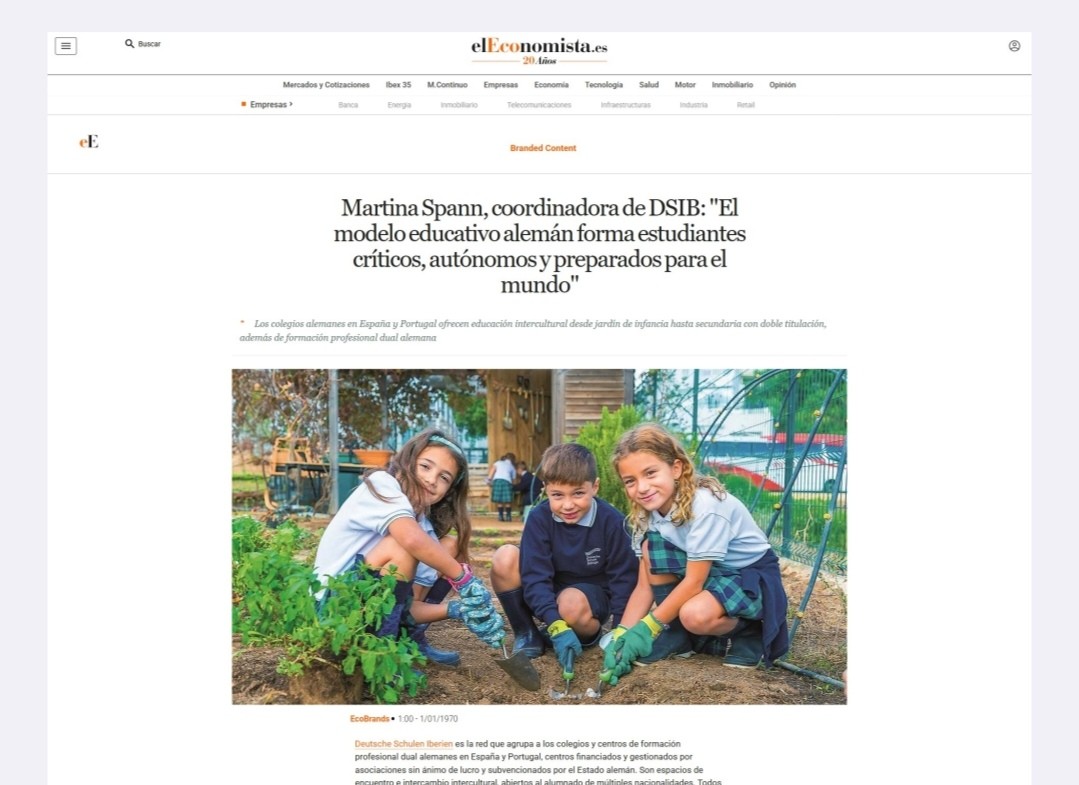 Interview über Deutsche Schulen Iberien DSIB im Wirtschaftsblatt „El Economista“